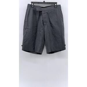THOM BROWNE Men's Gray Wool Twil Backstrap Shorts SZ 3(US42)